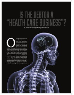 Is the Debtor a Health Care Business