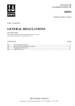 DNV Ship rules Pt.1 Ch.1 - General Regulations