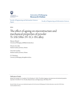 The effect of ageing on microstructure and - Research Online