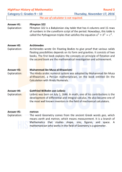 H4 History of Mathematics R3 G9