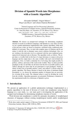 Division of Spanish Words into Morphemes with a Genetic Algorithm∗