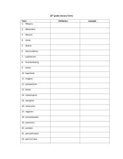10th grade Literary Terms Term Definition example 1. Allegory 2