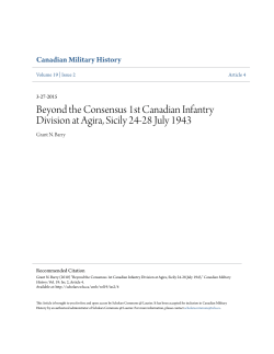 Beyond the Consensus 1st Canadian Infantry Division at Agira