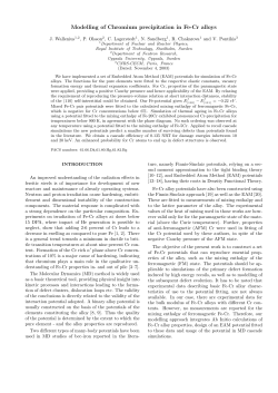 Modelling of Chromium precipitation in Fe-Cr alloys