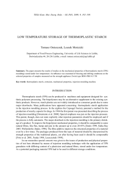 low temperature storage of thermoplastic starch