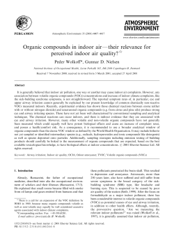 Organic compounds in indoor airFtheir relevance for perceived