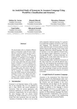 An Analytical Study of Synonymy in Assamese Language Using