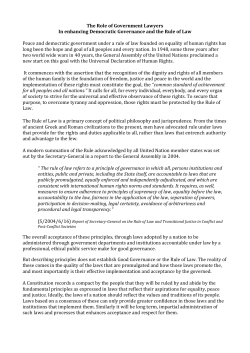 The Role of Government Lawyers In enhancing Democratic