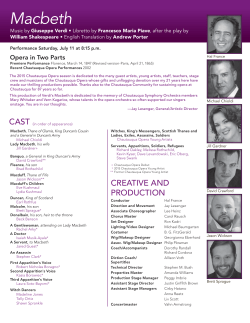 Macbeth - Chautauqua Institution