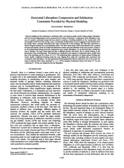Horizontal Lithosphere Compression and Subduction: Constraints