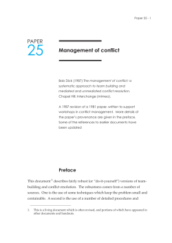 Management of conflict - Action research and action learning for