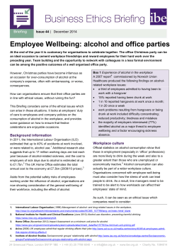 Employee Wellbeing: alcohol and office parties