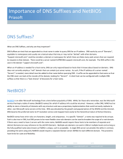 Importance of DNS Suffixes and NetBIOS