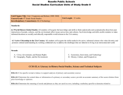 Roselle Public Schools Social Studies Curriculum Units of Study