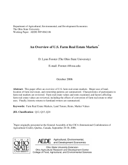 An Overview of US Farm Real Estate Markets