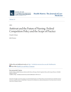 Antitrust and the Future of Nursing: Federal Competition Policy and