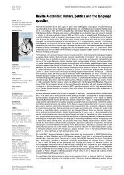 Neville Alexander - South African Journal of Science