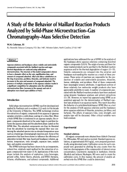 A Study of the Behavior of Maillard Reaction Products Analyzed by