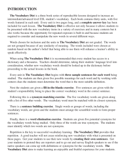 The Vocabulary Diet: Book 2