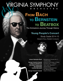 TO BERNSTEIN TO BEATBOX - Virginia Symphony Orchestra