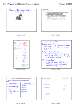 Day 1 Physical and Chemical Change.notebook