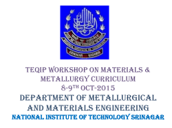 Department of Metallurgical and Materials Engineering