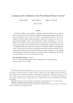 Learning and Coordination in the Presidential