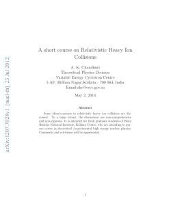 A short course on Relativistic Heavy Ion Collisions