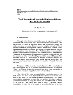 The Urbanization Process in Mexico and China, And its Social Impacts