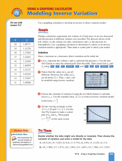 Modeling Inverse Variation