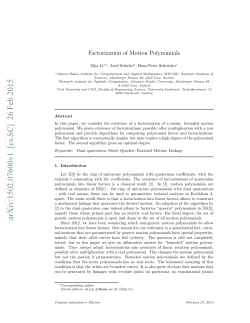 Factorization of Motion Polynomials