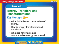 Energy Transfers and Transformations