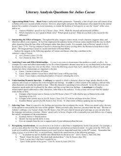 Literary Analysis Questions for Julius Caesar