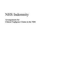 NHS indemnity arrangements