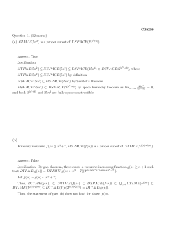 CS5230 Question 1. (12 marks) (a) NTIME(5n 2) is a proper subset