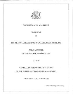THE REPUBLIC OF MAURITIUS STATEMENT BY