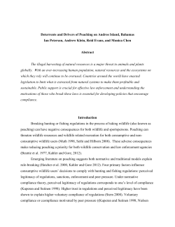 Deterrents and Drivers of Poaching on Andros Island, Bahamas Ian