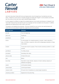 Latin into Legal Term Glossary