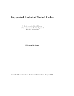Polyspectral Analysis of Musical Timbre