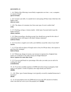 QUIZ BOWL #1 - Minnesota Council on Economic Education