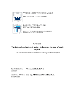 The internal and external factors influencing the cost of equity capital