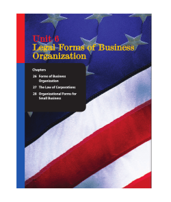 Unit 6 Legal Forms of Business Organization