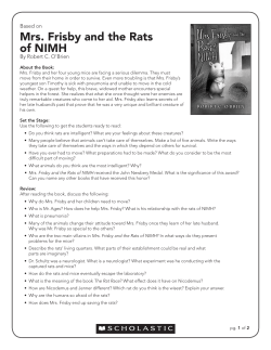 Based on Mrs. Frisby and the Rats of NIMH