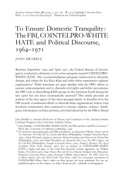 To Ensure Domestic Tranquility