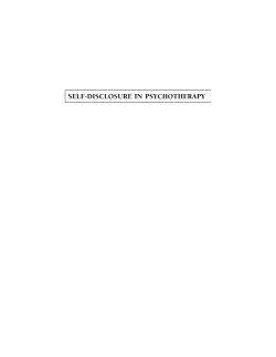 self-disclosure in psychotherapy