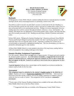 read to succeed - Montgomery County Public Schools