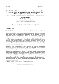 The CRASH-Model for Psychosocial Crisis Intervention