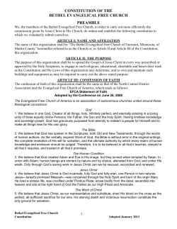 constitution of the - Bethel Evangelical Free Church