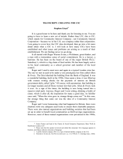 Transcript: Creating the CIC