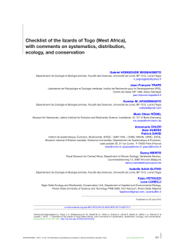 Checklist of the lizards of togo (West africa), with comments on